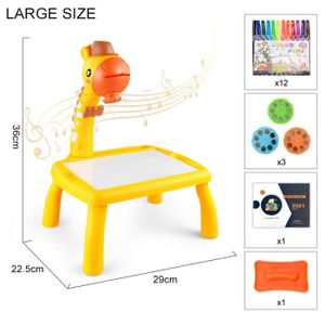 TABLE A DESSIN Dessin - Graphisme,Table projecteur de dessin pour enfants,pour tracer et dessiner,avec lumière et - Type Giraffe with Music -B