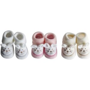 CHAUSSON - PANTOUFLE 3 paires de chaussures souples souris bébé fille 