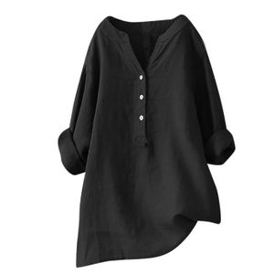 Tunique Femme Style&Co Noire Manches 3/4 Taille L - Tricot, Velours Et Transparence - Occasion Très Bon état