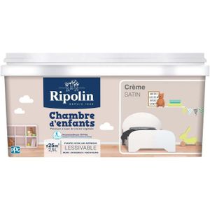 PEINTURE - VERNIS RIPOLIN Peinture murale spéciale chambre d'enfants - Crème satin - 2,5 L