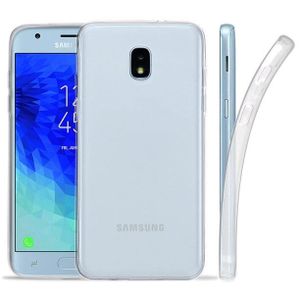 COQUE - BUMPER Coque Samsung Galaxy J3 (2018) Housse Transparente de Protection Fine en Silicone Ultra Mince, Etui Bumper Amortissant