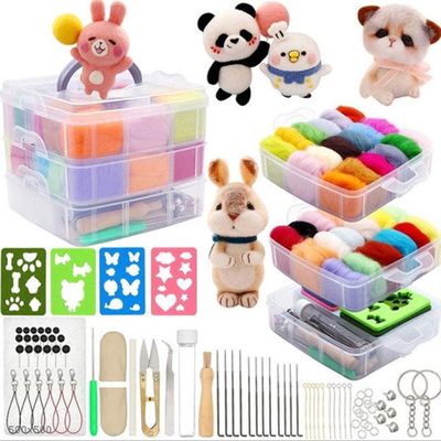 Laine Feutrer Aiguilleté,Lot ed 20 Feutr Laines Ensemble,Kit Laines CardéeDébutant,Couleurs Feutrers Laine-Designs Variés,Matériaux Naturels pour Feutrage Humide Feutrage Sec,DIY Loisirs Créatifs