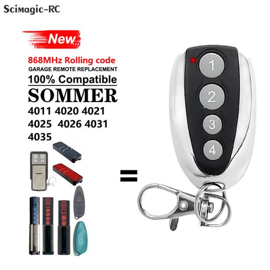 Mando a distancia para puerta de garaje compatible con los modelos Sommer 4020 TX03-868-4, 4026 TX03-868-2, 4020V000, 4026V000 - código variable 868 M | Leroy Merlin
