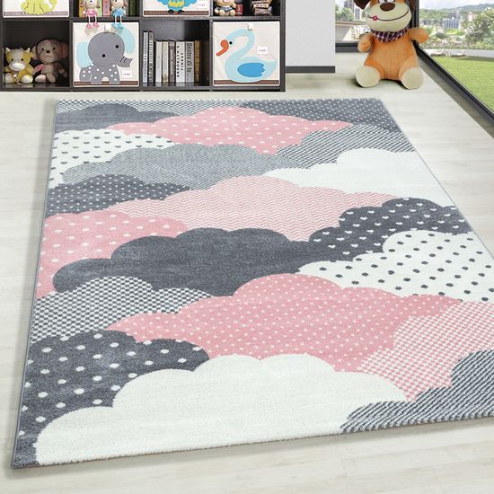 TAPISO Luna Kids Tapis De Chambre Enfant Bébé Moderne Jeu Nuage Etoile Crème Jaune Gris Fin Doux 200 X 300 Cm - Jeux - Jouets