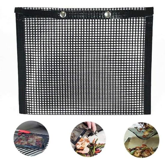 Lot de 5 tapis de gril en maille de téflon antiadhésifs, réutilisables, résistants à la chaleur Lot de 5 tapis de gril en maille de téflon antiadhésifs, réutilisables, résistants à la chaleur