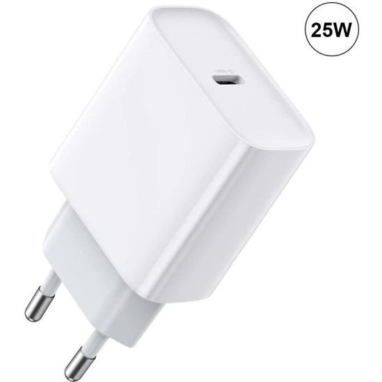 Chargeur Rapide 25W USB-C Blanc pour Samsung Galaxy A34 A32 4G-5G