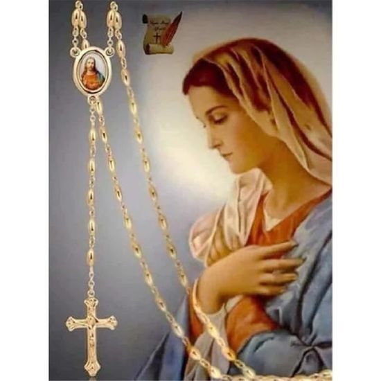 Kit Peinture Diamant 5D Religieux – Broderie Diamant Chrétienne Jésus Marie Croix – Loisirs Créatifs Apaisants