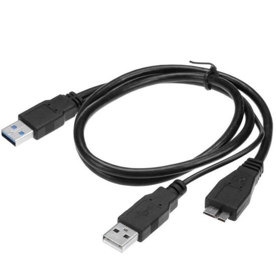 Kingwing® USB 3.0 double alimentation 2 X Type a à Cable Micro B