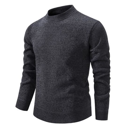 Pull Homme Col Roulé En Tricot Doublé Polaire Casual Epais Chaud