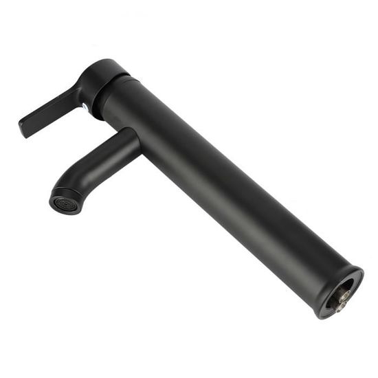 Robinet Noir Cuivre Mitigeur Lavabo Salle de Bain Robinet Eau Chaud Froid Mate Bassin