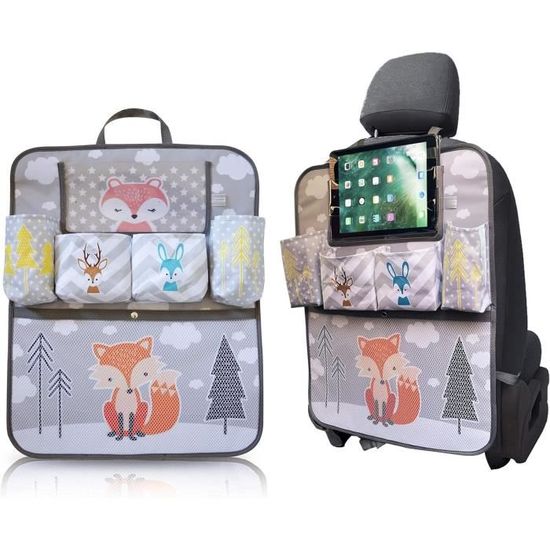Protecteur De Siège Auto ISOFIX - Lot De 2 Housses Antidérapantes Avec Poches | Imperméable, Tissu Oxford 600D - Pour Enfant, Bébé Et Animaux