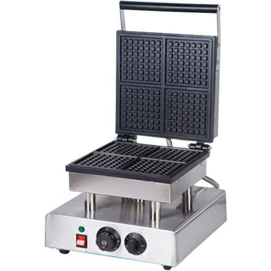 Gaufrier Bâtonnets Belges Giles & Posner – Mini Gaufrier Anti-adhésif 4 Gaufres, 520W, Préchauffage 3 Min, Pieds Antidérapants, Design Rétro Pastel