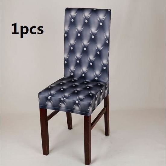 1 PCS gris foncé antifouling ménage  hôtels imitation cuir  Housse de Chaise en Spandex haute gamme Bords Carrés Housse de chaise/re