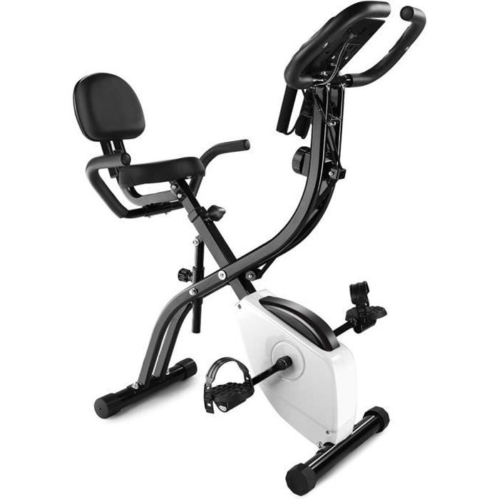Vélo d'Appartement Pliable-X-Bike- 10 Niveaux de Résistance- Écran LCD pour Fitnesse et Cardio-noir