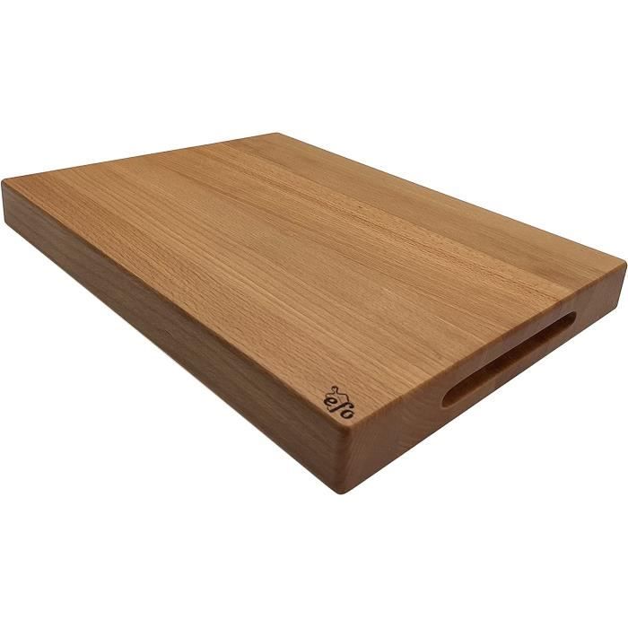efo Grande Planche à Découper en Bois - Planche en Bois Dur pour le Service et la Découpe - Bloc à Découper en Bois - 40x30x4 cm