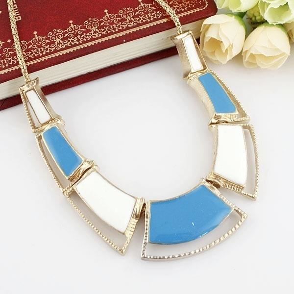 Couleur Bonbon Géométrique Créé Colliers De Pierres argent
