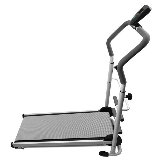 Tapis de Course Mécanique Tapis de Marche Tapis Rolant Pliable Gris