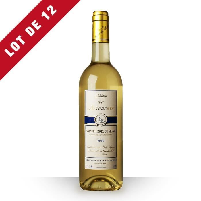 12X Château des Arroucats 2010 Blanc 75cl AOC Sainte-Croix-du-Mont - Vin Blanc