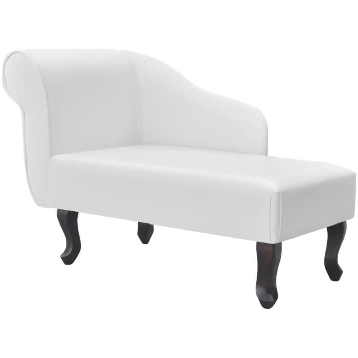 Fauteuil méridienne similicuir blanc