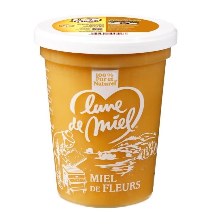 LUNE DE MIEL - Miel De Fleurs Plastique 500G - Lot De 3