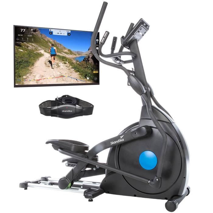 skandika CardioCross Carbon Champ - Vélo elliptique - Bluetooth - 19 Prog - Max. 150 kg - 32 niveaux de résistance