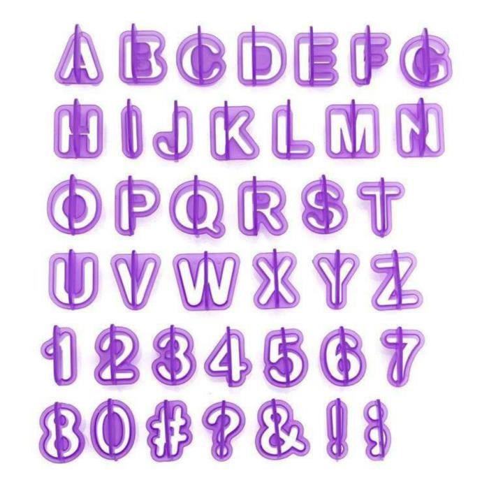 40pcs Emporte Pièce Lettres Alphabet Nombre Découpoirs pour Décoration Pate à Sucre, Biscuit, Gateau