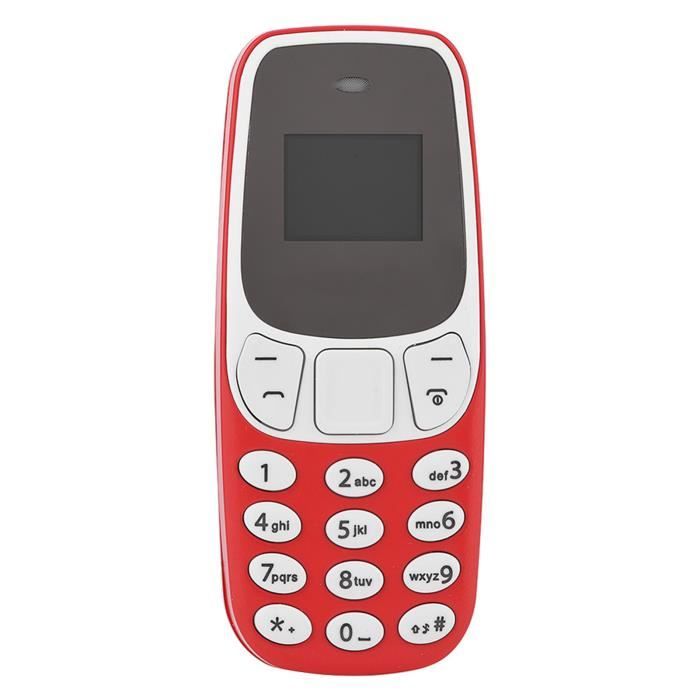 HURRISE Mini téléphone Bluetooth Mini petit GSM double carte SIM téléphone portable Bluetooth téléphone portable rouge