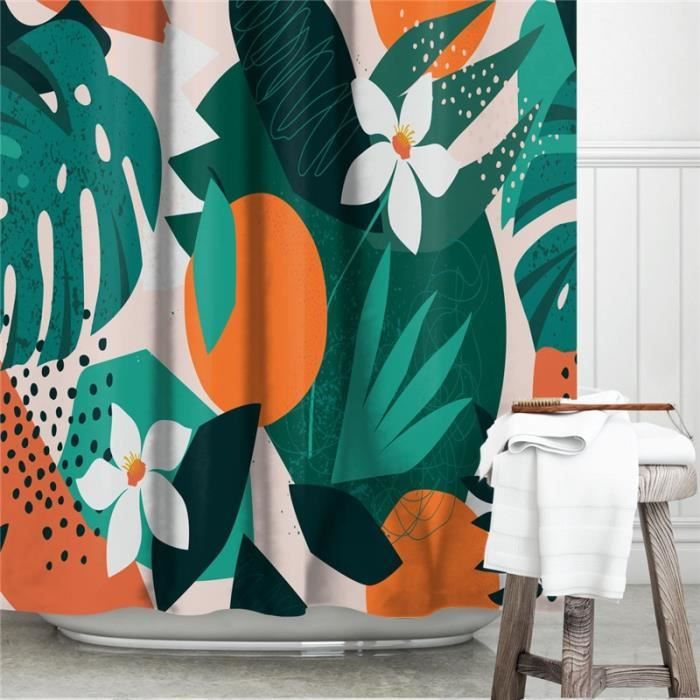 Accessoires salle de bain,Rideau de douche moderne au Design abstrait, écran occultant de baignoire - Type YL619 - 90 * 180 cm