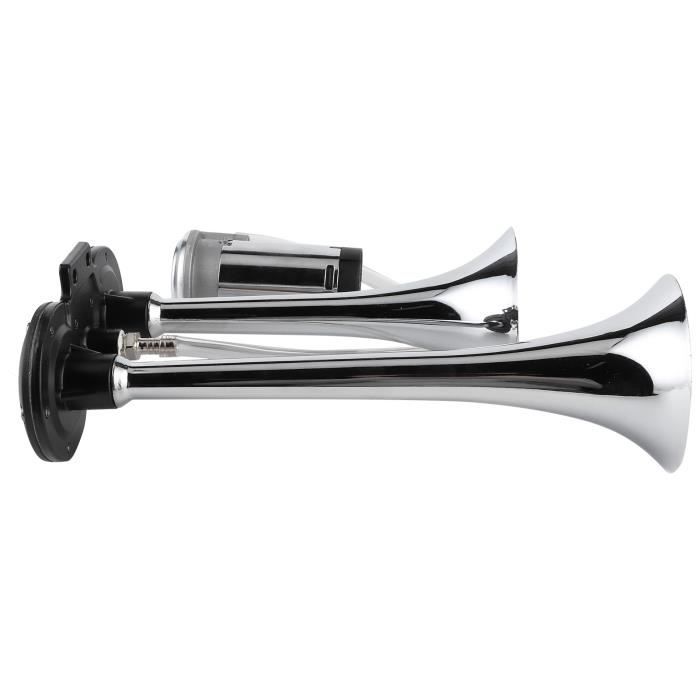 ZJCHAO Klaxon à air 135 dB 12V 135dB sirène de klaxon d'air double trompette en alliage d'aluminium haut-parleur pour voiture