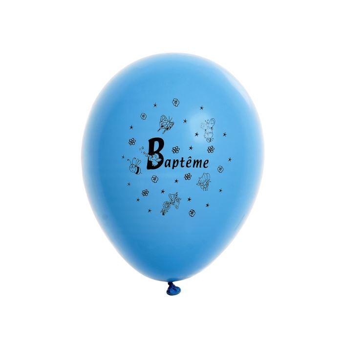 Sachet De 10 Ballons Bleu ''Baptême''