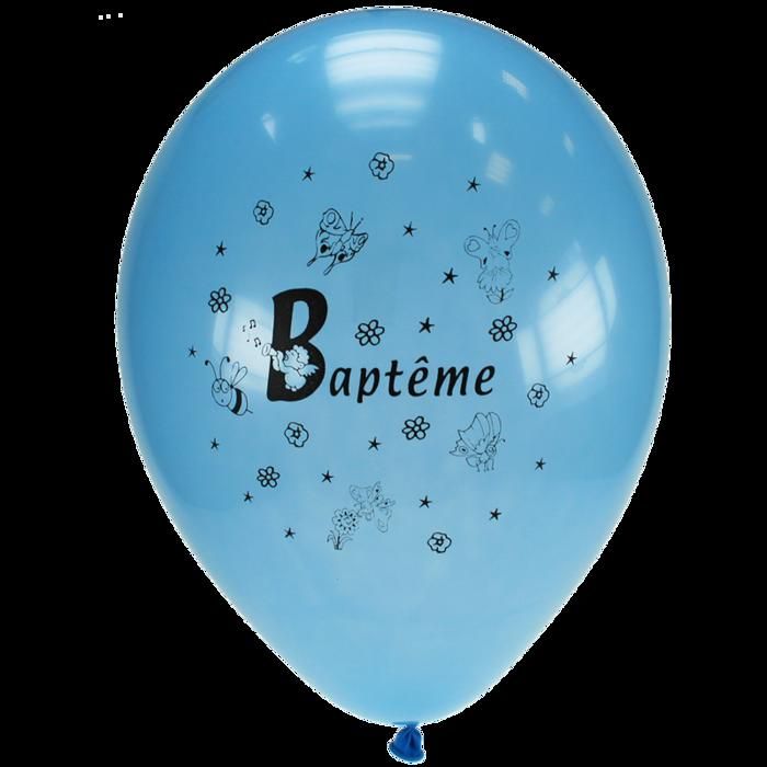 Sachet De 10 Ballons Bleu ''Baptême''