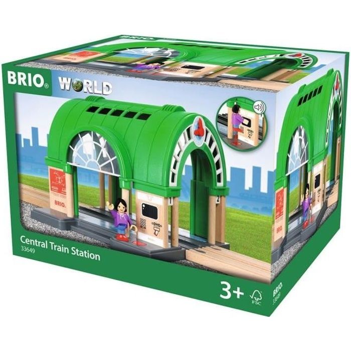 Brio World Gare Centrale Sonore - Accessoire sonore pour circuit de train en bois - Ravensburger - Mixte dès 3 ans - 33649