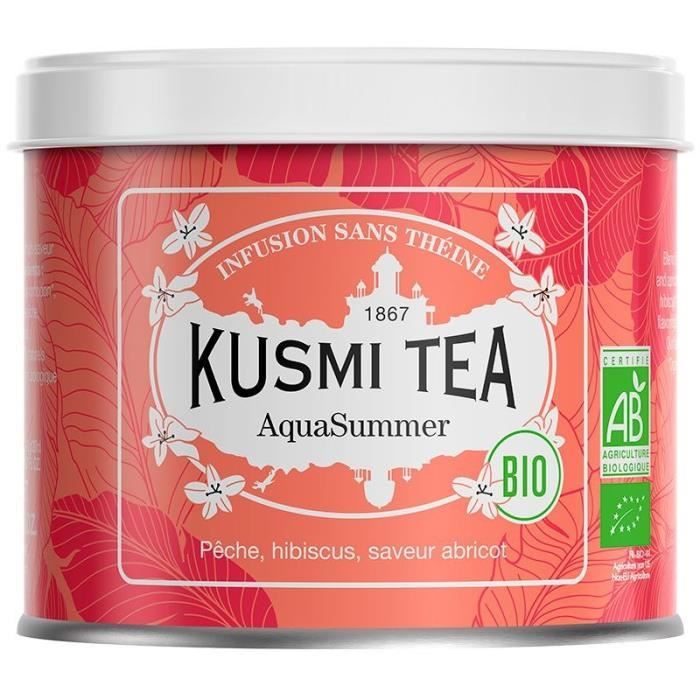 KUSMI TEA Infusion AquaSummer - Bio - Boîte métal - 100 g