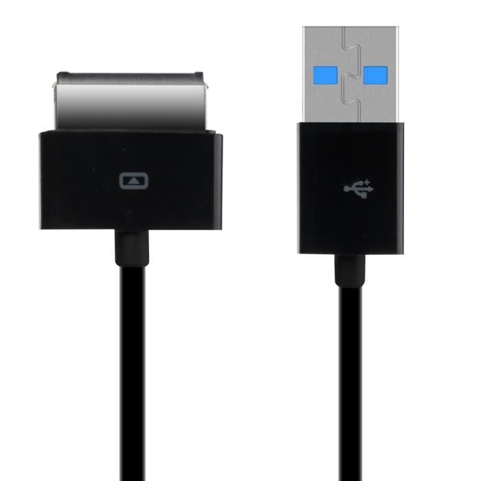 kwmobile Câble de chargement pour Asus EEE Pad Transformer TF101 / TF300 / TF201 / TF700 en noir