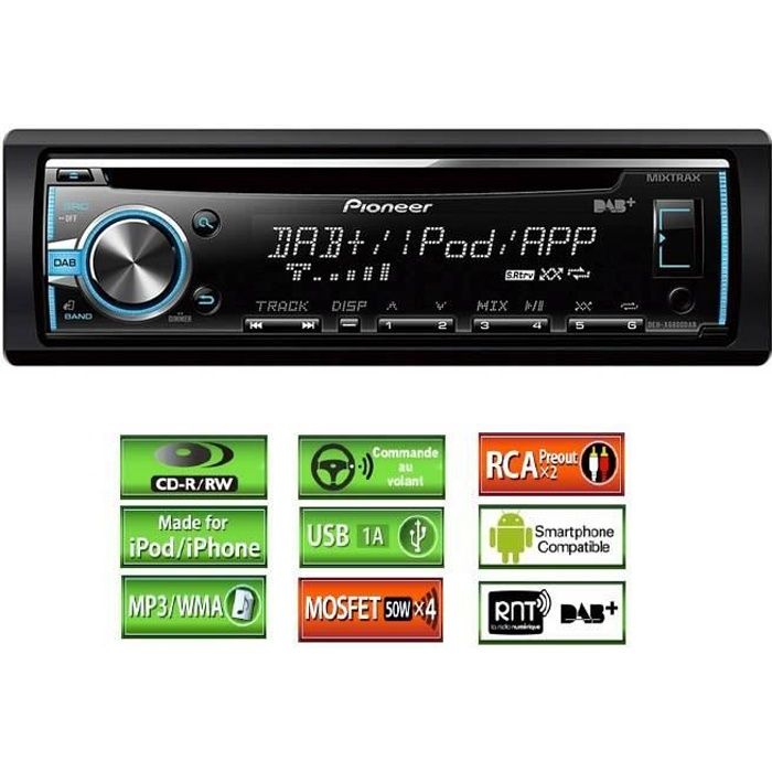 PIONEER DEH-X6800DAB Autoradio iPhone / iPod Mixtrax USB