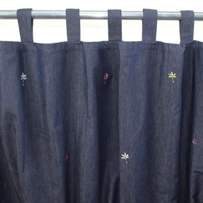 Rideau WOODSTOCK (150x250cm) Bleu • Jean/Coton