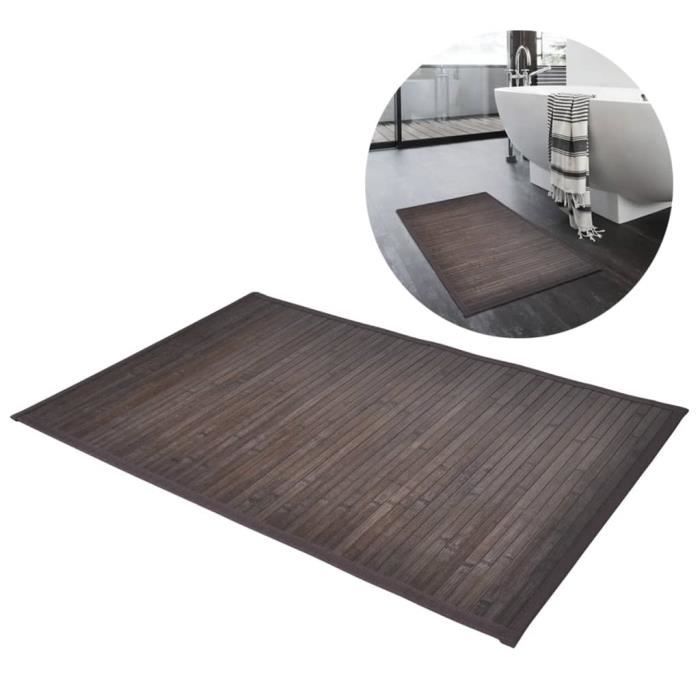 Tapis de bain 40 x 50 cm Bambou Marron foncé