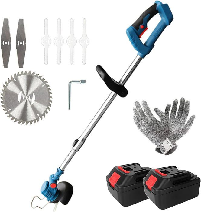 Tondeuse à Gazon Et Débroussailleuse Sans Fil 2-en-1, 12V Avec 2 Batteries Et Chargeur - Livraison Rapide D'Allemagne