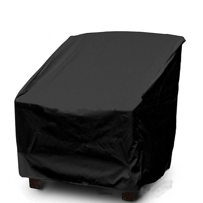 Housse De Protection Chaise De Jardin 210D Impermeable 80 X 85 X 91 Cm - Noir - Coupe-Vent UV