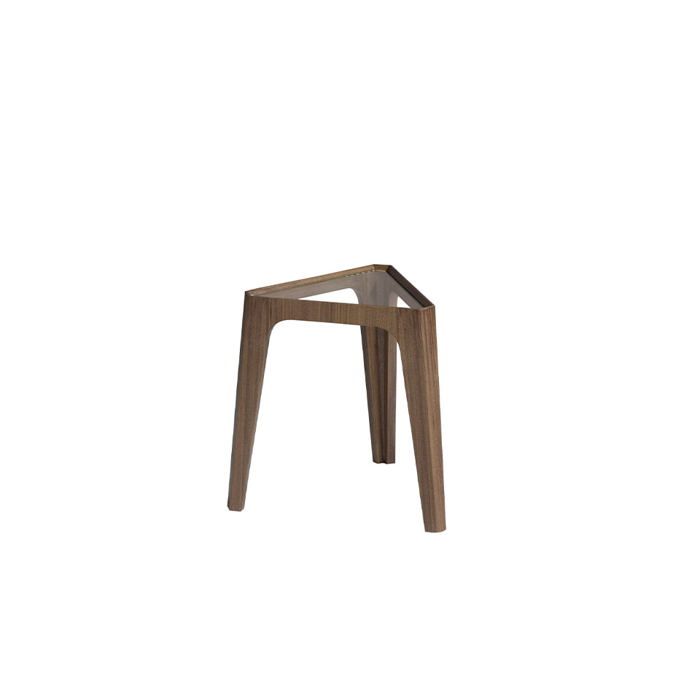 Table dangle triangulaire en verre noyer 2107 ANGEL CERDA