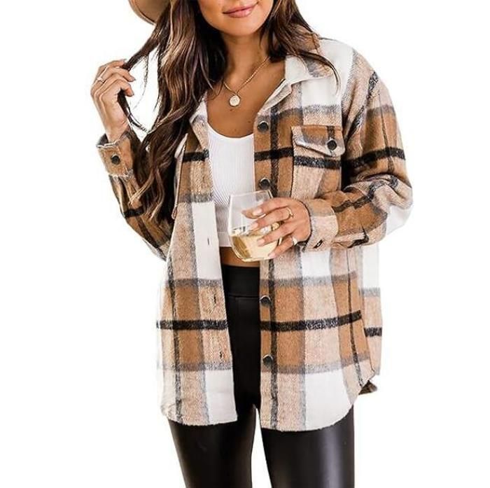 Manteau Carreaux Veste Chemise Femme A Carreaux Veste à Carreaux