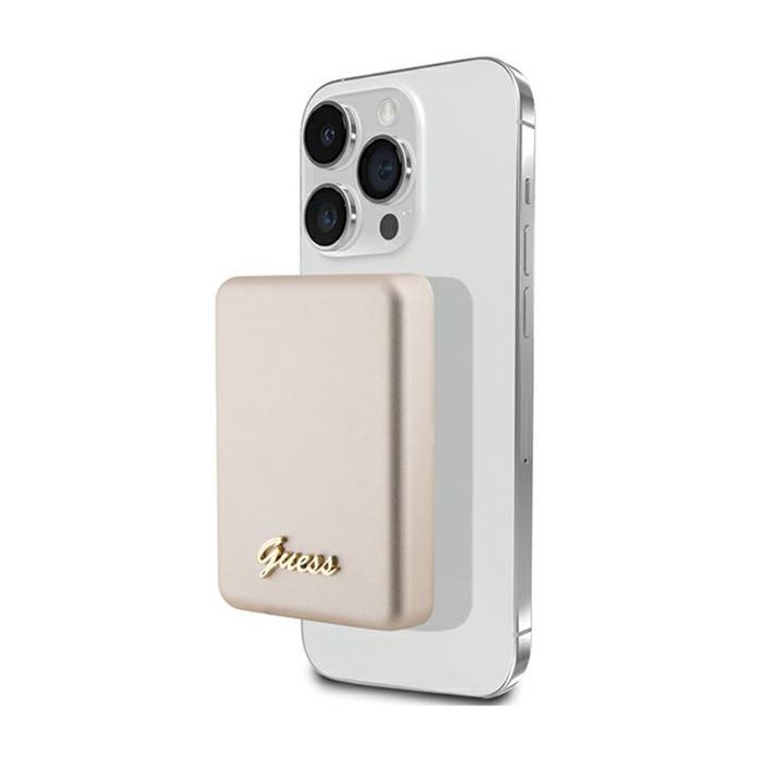 Guess Metal Script Logo MagSafe - Power Bank inductive 3000 mAh 5W MagSafe (or)