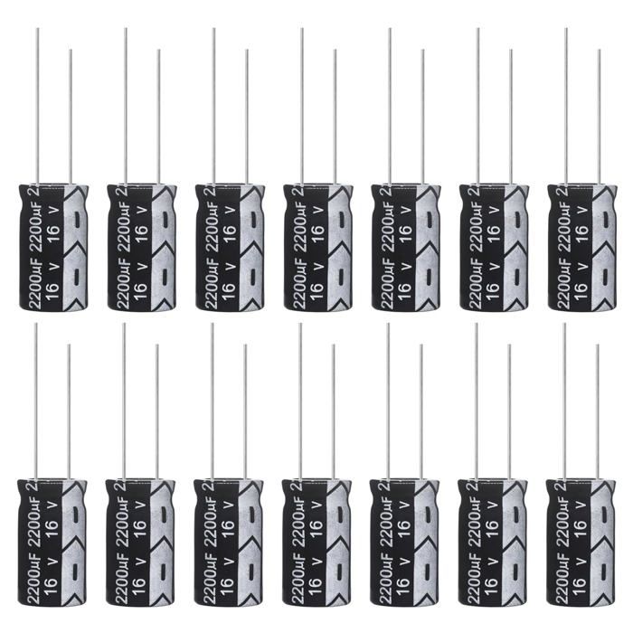 50 Stück Aluminium-Elektrolytkondensatoren 2200uF 16V – Radiale Bauform, 10x20 Mm | Für Elektronik-Reparaturen