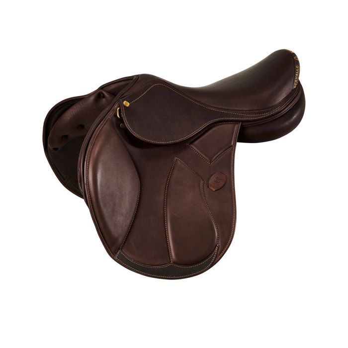 Comparer les prix de Selle d'obstacle pour cheval en latex panels Acavallo Modigliani - Marron - 17,5"