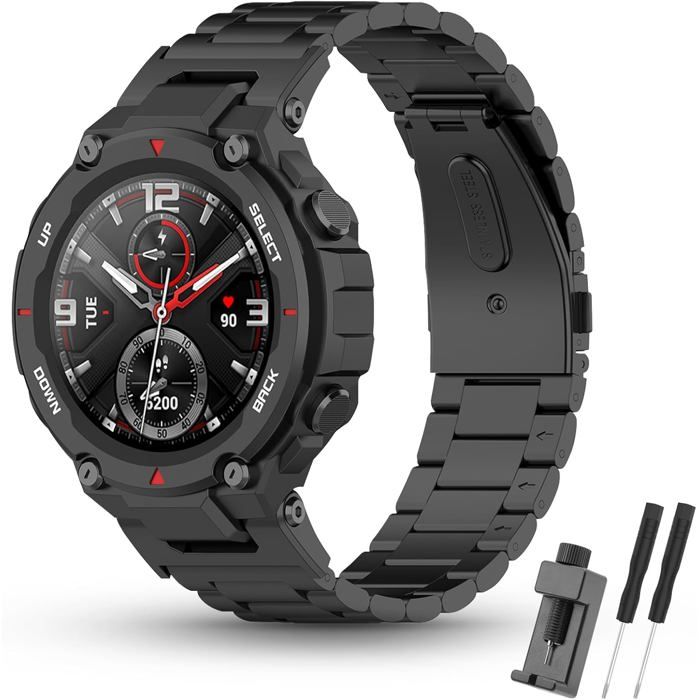 Bracelet Compatibles avec Amazfit T-Rex/Amazfit T-Rex Pro Bracelet de Rechange en Acier Inoxydable pour Amazfit T-Rex/T-Rex Pro.