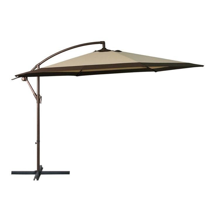 Parasol de Jardin Déporté 3 x 3 Rond Inclinable Sable