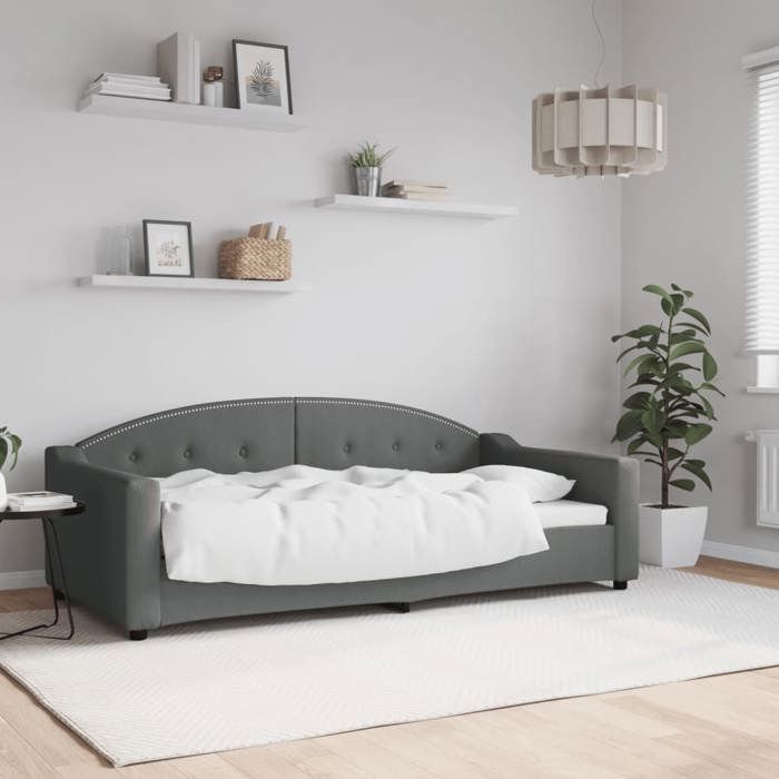 Lit journée/Lit de repos/1 place - Intemporel - gris foncé 90x190 cm tissuCdiscount2025 FAFA 8391541
