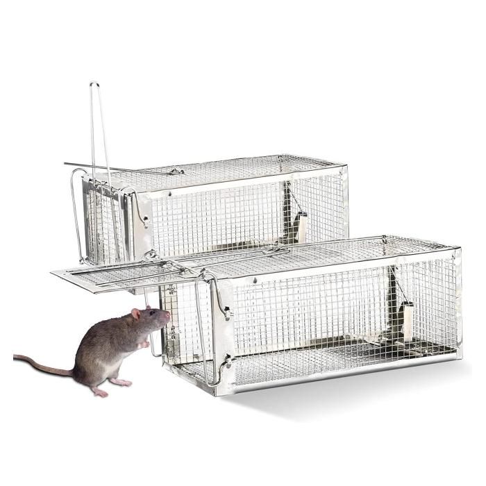 Piege a Souris 2 Pcs Piege a Rat Cage Réutilisable Tapetteà Souris pour Attraper Les Souris Les Rats et Autres Rongeurs de Taille
