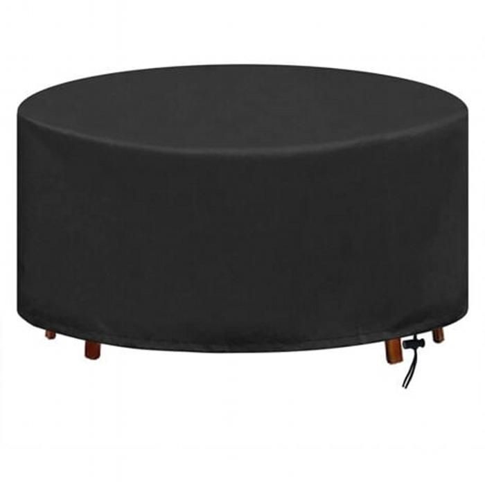 Couverture Bâche de Protection de Table Housse de Protection pourTable RondeImperméableau Vent HousseMobilier 420D Oxford