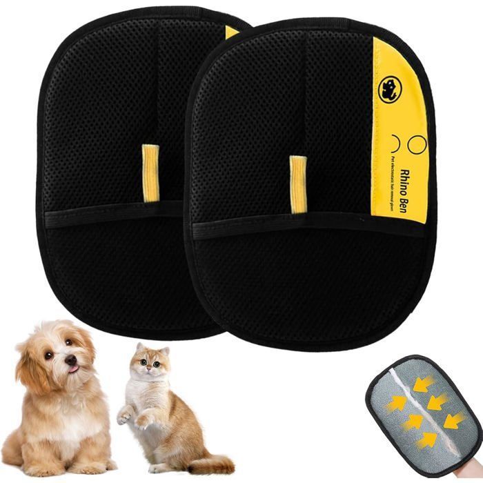 Comparer les prix de 2 Pièces Gant Anti Poil Gant Ramasse Poils Animaux Gant Anti Poils Animaux Gants épilation Réutilisables pour Le Multicol BROSSE